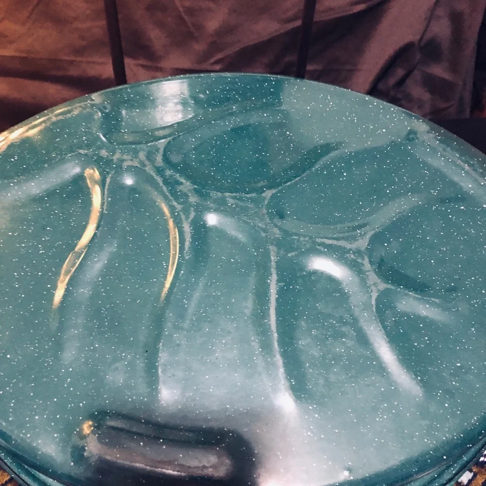 Green Enamel Roaster with Lid